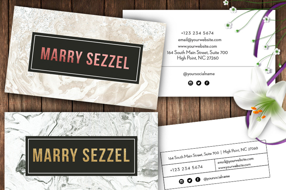 Marble Name Cards -id34 in Business Card Templates - product preview 8