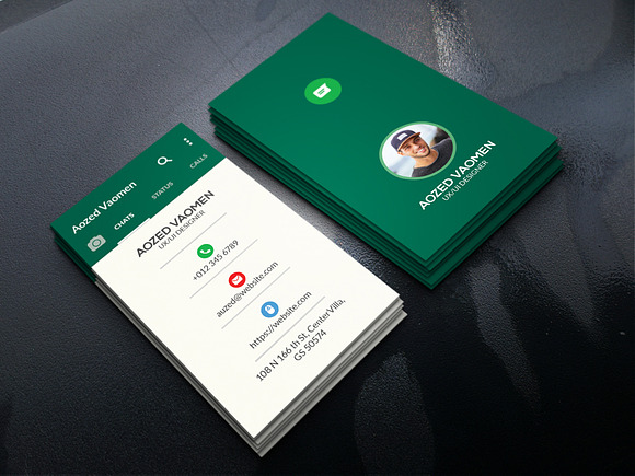 Whatsapp Business Card in Business Card Templates - product preview 1
