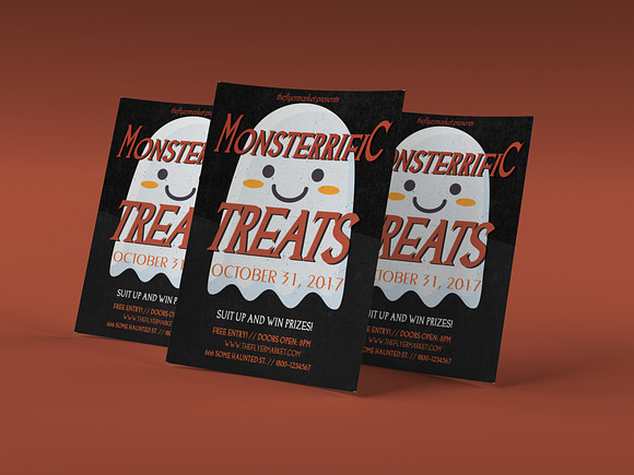 Monsterrific Treats Halloween PSD in Flyer Templates - product preview 1