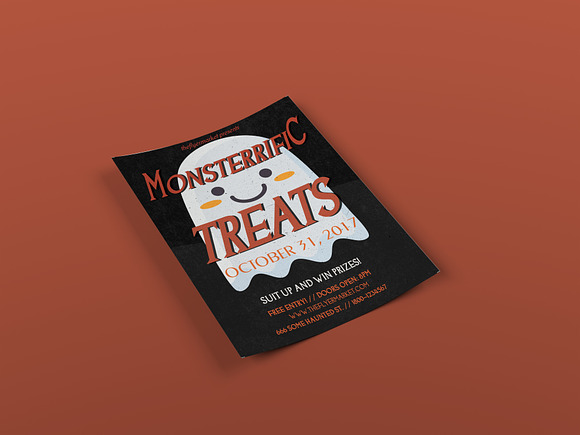 Monsterrific Treats Halloween PSD in Flyer Templates - product preview 2