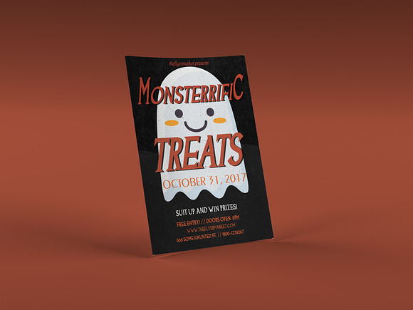 Monsterrific Treats Halloween PSD in Flyer Templates - product preview 3