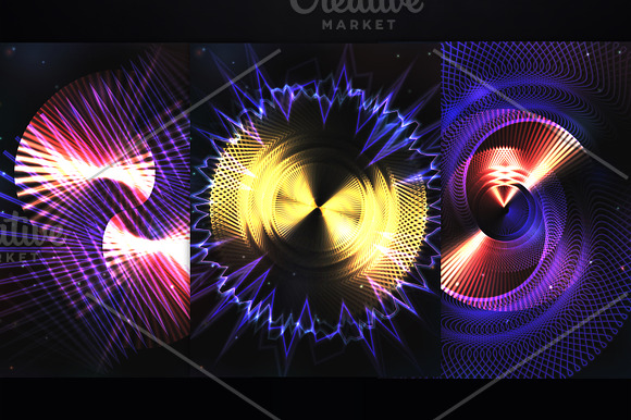 SET  21  Shining abstract background in Flyer Templates - product preview 3