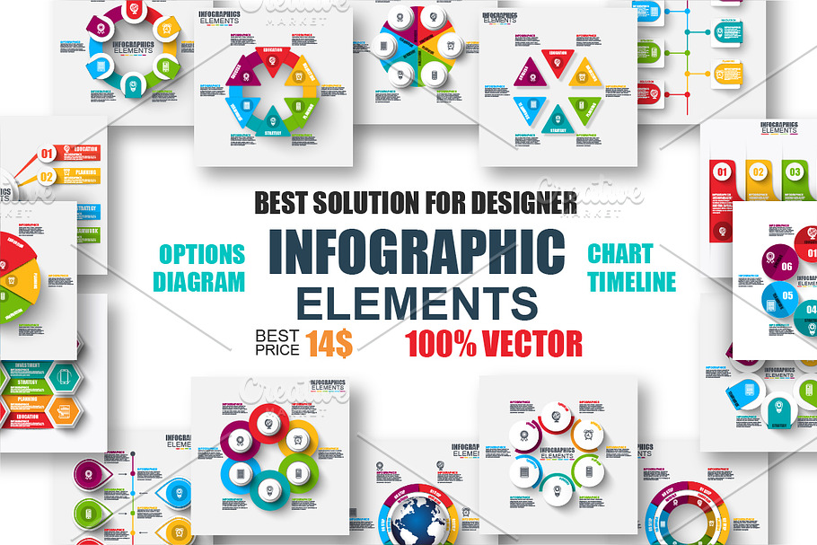 Set of Infographic Elements in Presentation Templates - product preview 8
