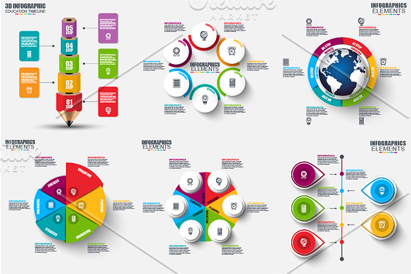 Set of Infographic Elements in Presentation Templates - product preview 1