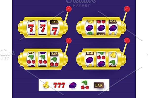 Slot machine, jackpot winning combination, symbols