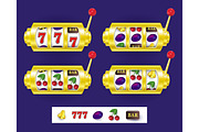 Slot machine, jackpot winning combination, symbols