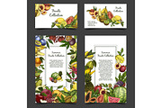 Banner or brochure with exotic tropical fruits.