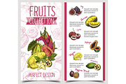 Banner with tropical and exotic summer fruits