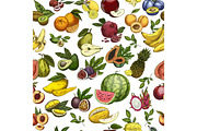 Fruits as seamless pattern background for wrapper