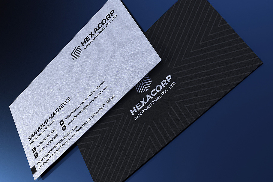Black &White Corporate Business Card in Business Card Templates - product preview 8