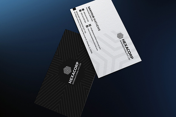 Black &White Corporate Business Card in Business Card Templates - product preview 1