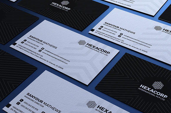 Black &White Corporate Business Card in Business Card Templates - product preview 2