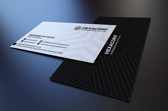 Black &White Corporate Business Card in Business Card Templates - product preview 3