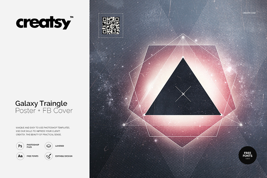 Galaxy Triangle Poster in Flyer Templates - product preview 8