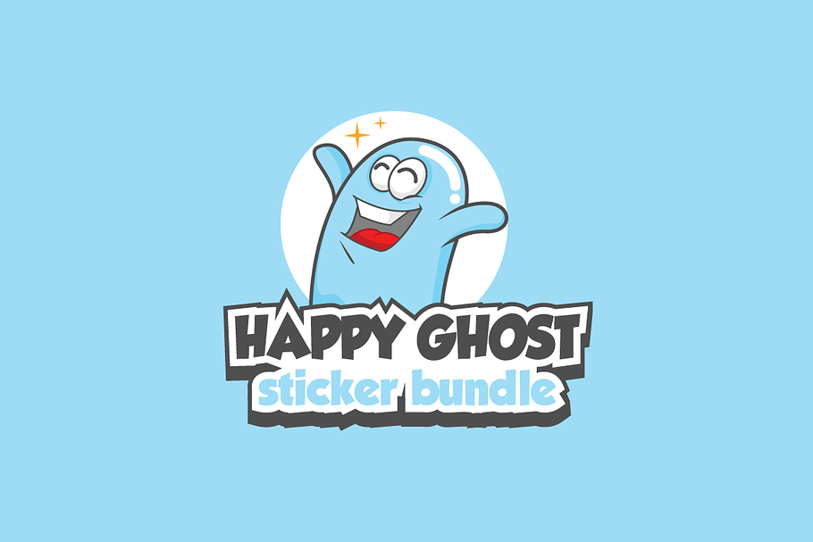 Happy Ghost stickers bundle