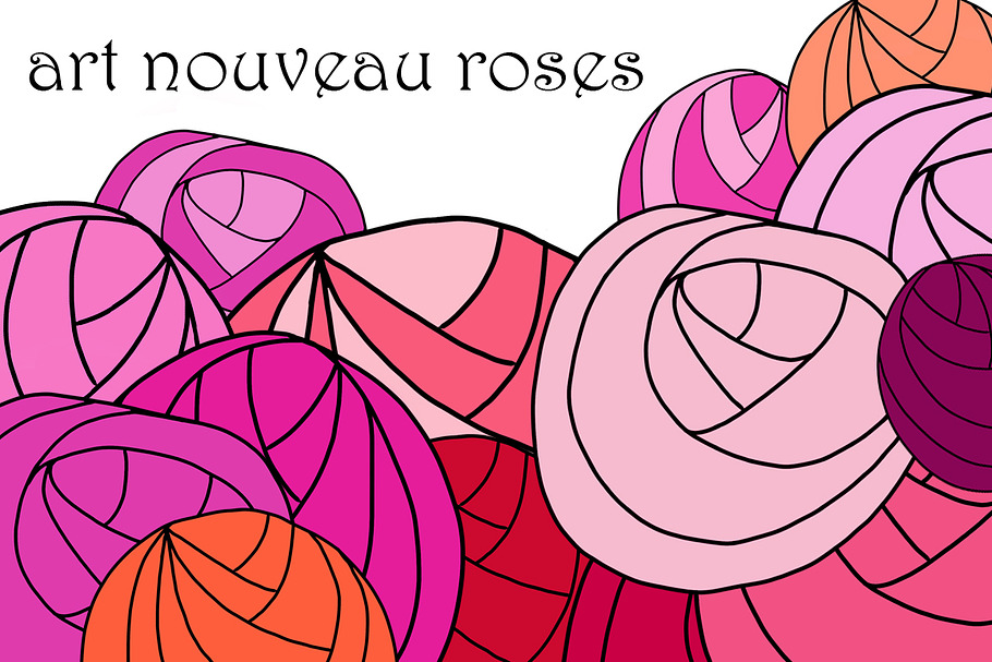 Art Nouveau Roses in Illustrations - product preview 8