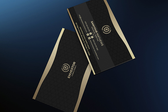 Gold and Black Business Card in Business Card Templates - product preview 1