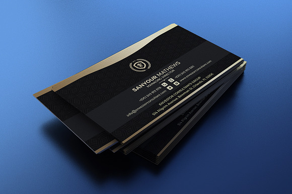 Gold and Black Business Card in Business Card Templates - product preview 2