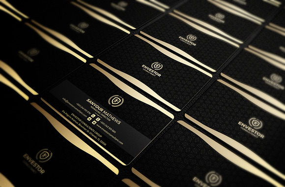 Gold and Black Business Card in Business Card Templates - product preview 3