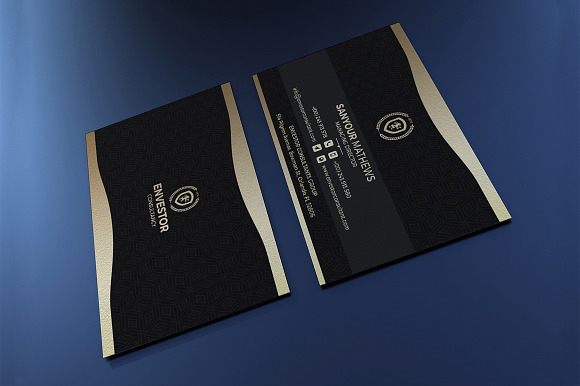Gold and Black Business Card in Business Card Templates - product preview 4
