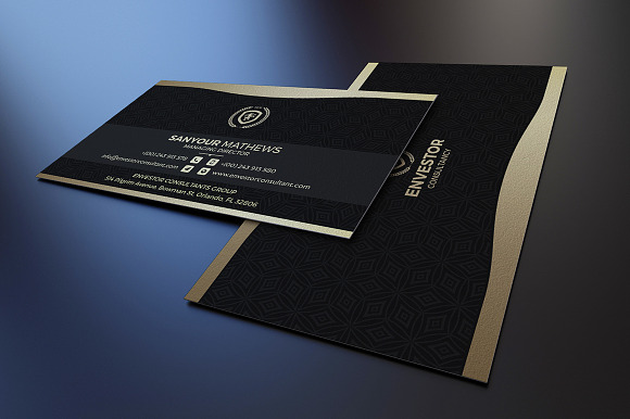 Gold and Black Business Card in Business Card Templates - product preview 5