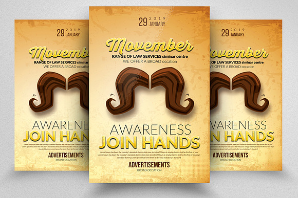 10 Movember Flyer Bundle Vol:01 in Flyer Templates - product preview 1