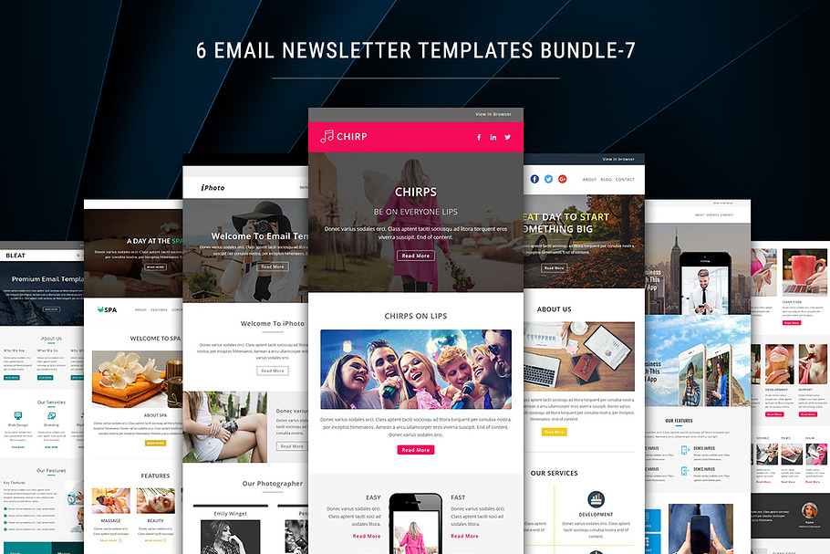 6 Newsletter Templates Bundle - 7 in Mailchimp Templates - product preview 8