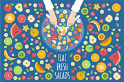 Flat Fruits Salad