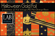 12 Halloween Gold Foil Backgrounds