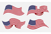 Flowing flat american flag