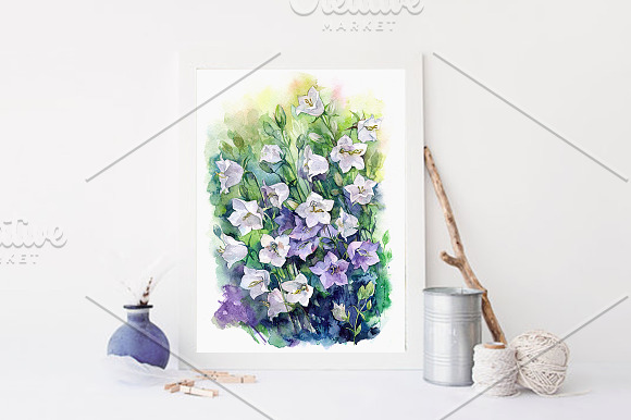 SALE! Watercolor bells flowers in Illustrations - product preview 1