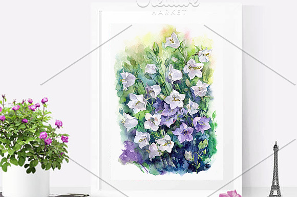 SALE! Watercolor bells flowers in Illustrations - product preview 2