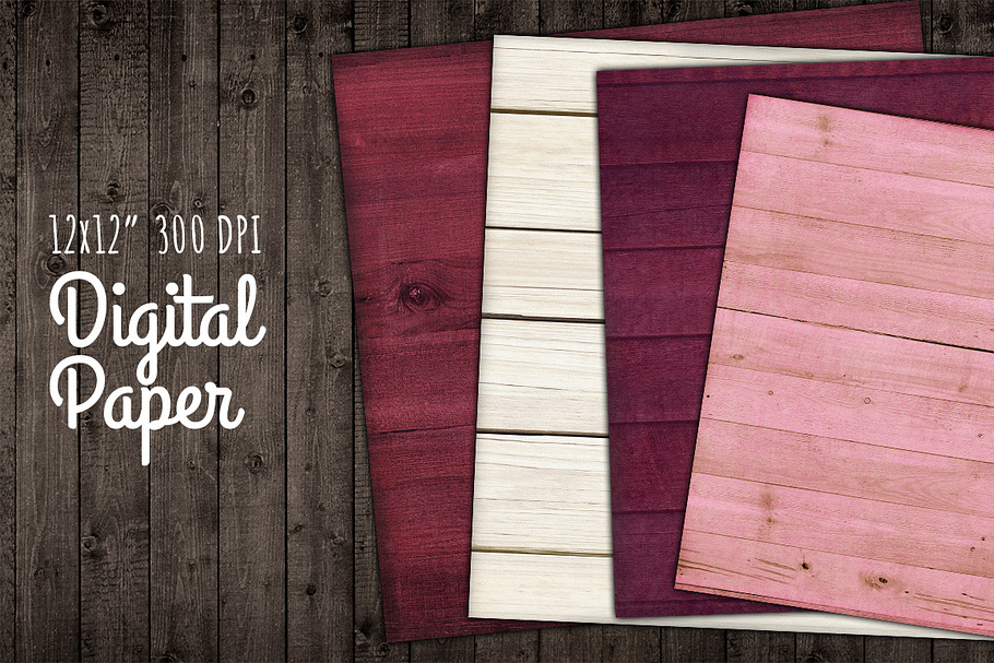 Wood Backgrounds Digital Paper Love in Graphics - product preview 8