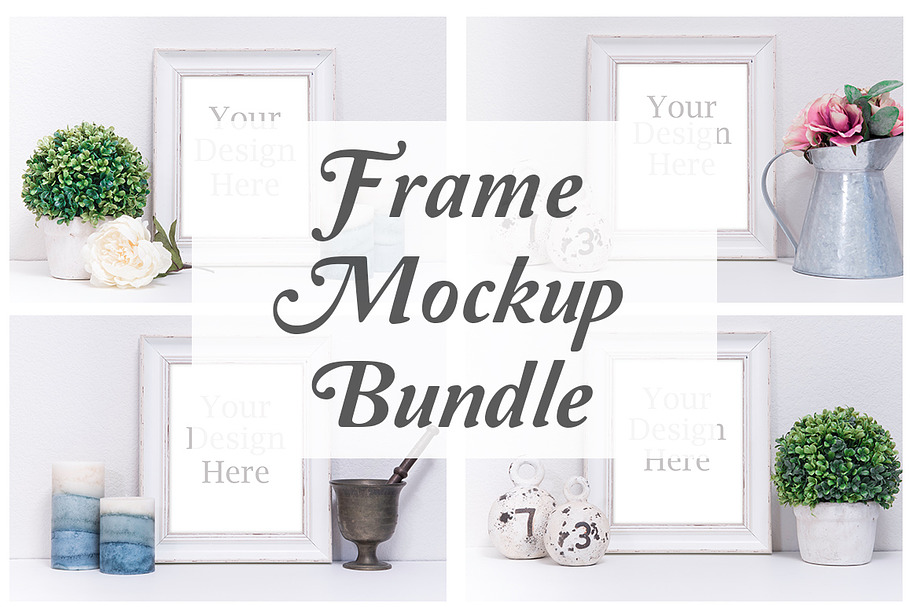 White Frame Mockup Bundle (5 Pack)