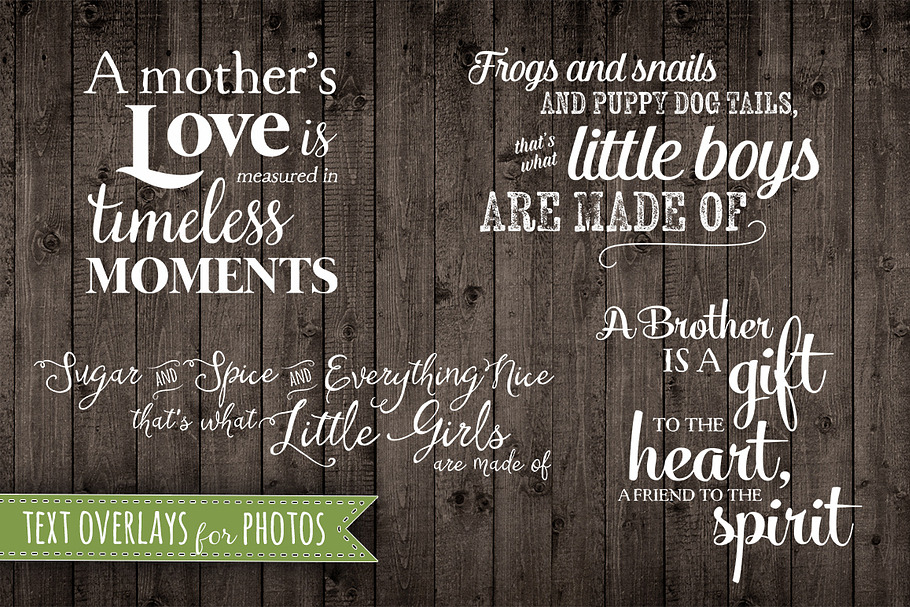 Photo Quote Phrase Overlays Set PNG