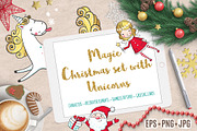 Magic Christmas set with Unicorns