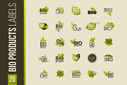 Set of bio products labels & emblems