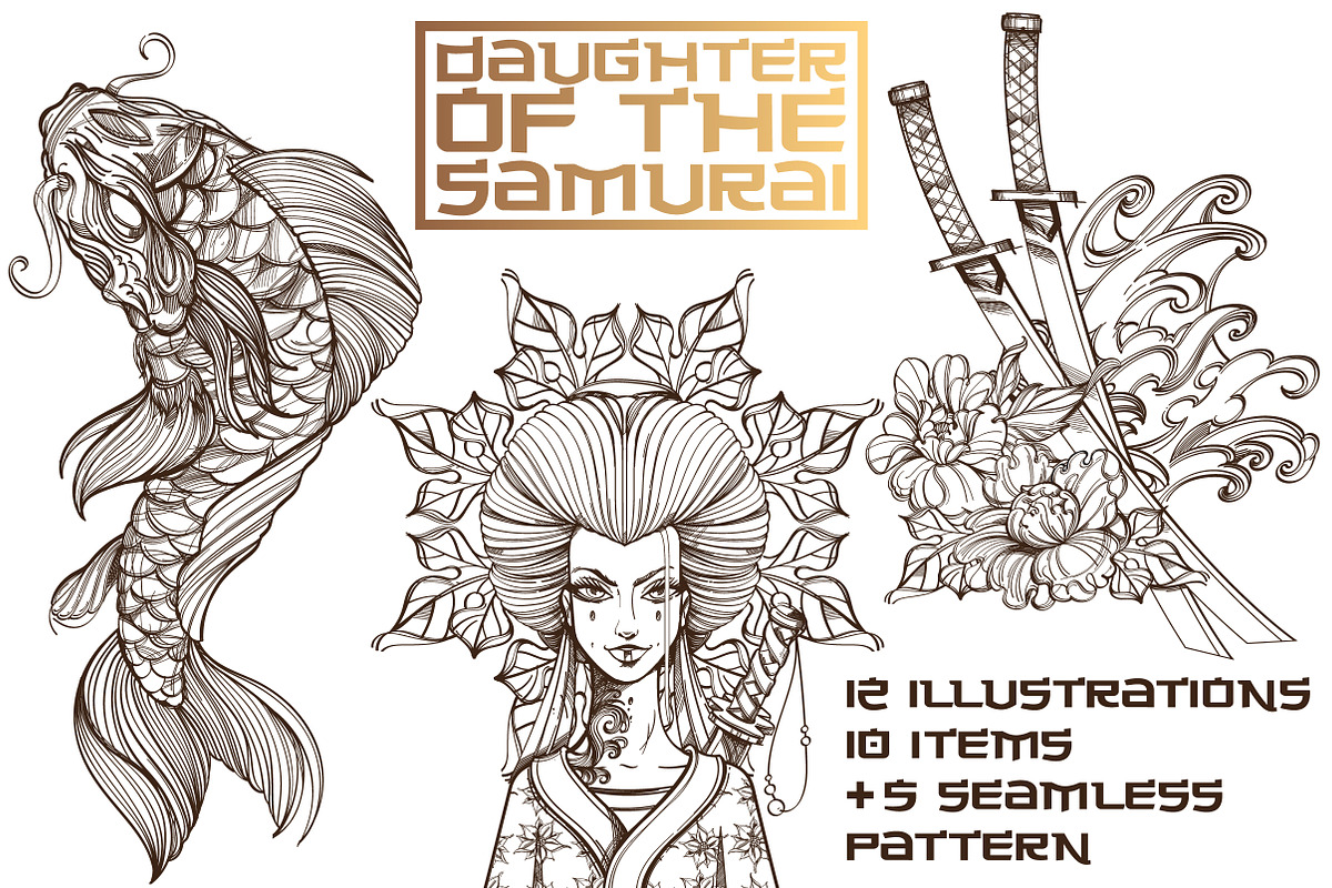 Set: Samurai's Daughter in Illustrations - product preview 8