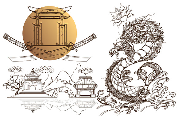 Set: Samurai's Daughter in Illustrations - product preview 1