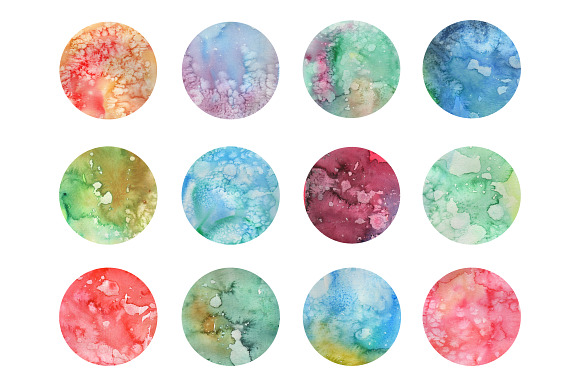 Multicolored Textured Watercolors in Textures - product preview 1