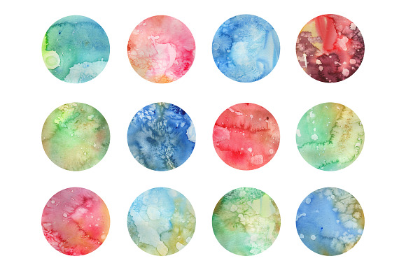 Multicolored Textured Watercolors in Textures - product preview 1
