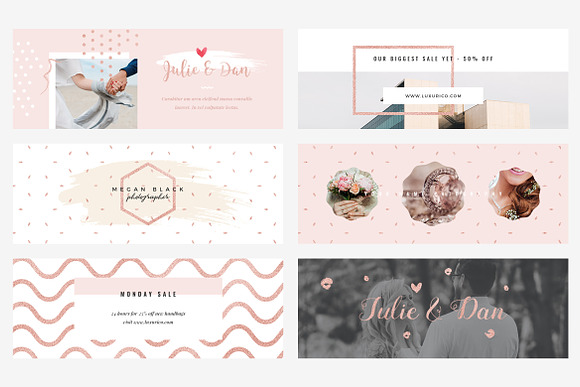 Rosegold Facebook Cover Pack in Facebook Templates - product preview 1
