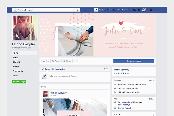Rosegold Facebook Cover Pack in Facebook Templates - product preview 5