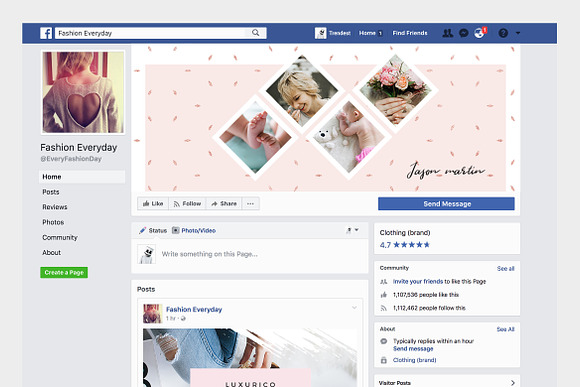 Rosegold Facebook Cover Pack in Facebook Templates - product preview 6
