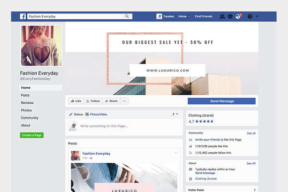Rosegold Facebook Cover Pack in Facebook Templates - product preview 7