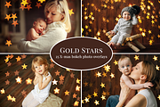 Gold Stars Bokeh Photo Overlays
