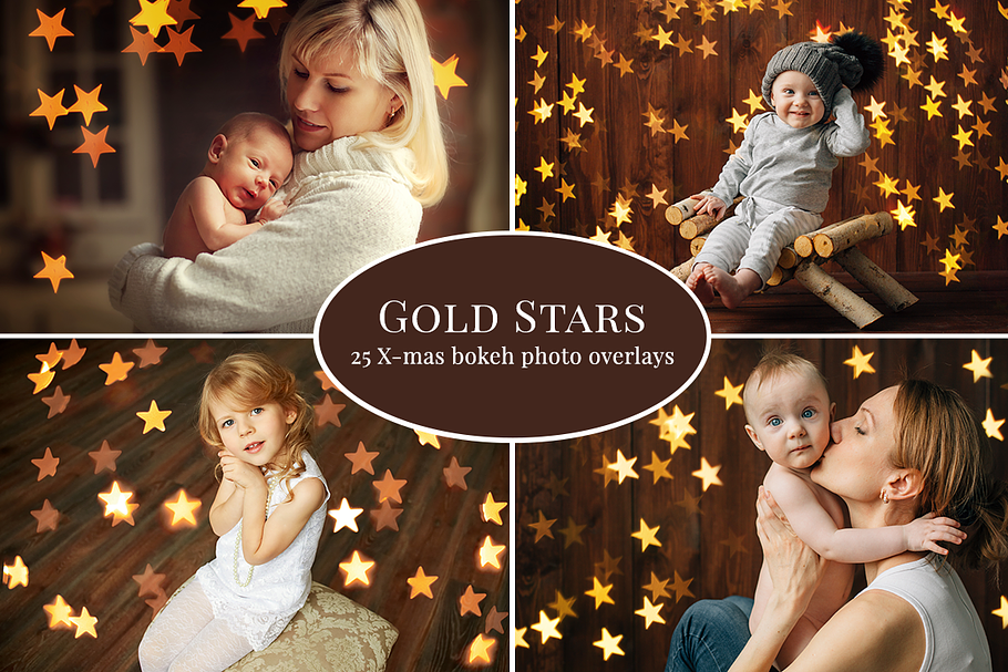 Gold Stars Bokeh Photo Overlays in Photoshop Layer Styles - product preview 8