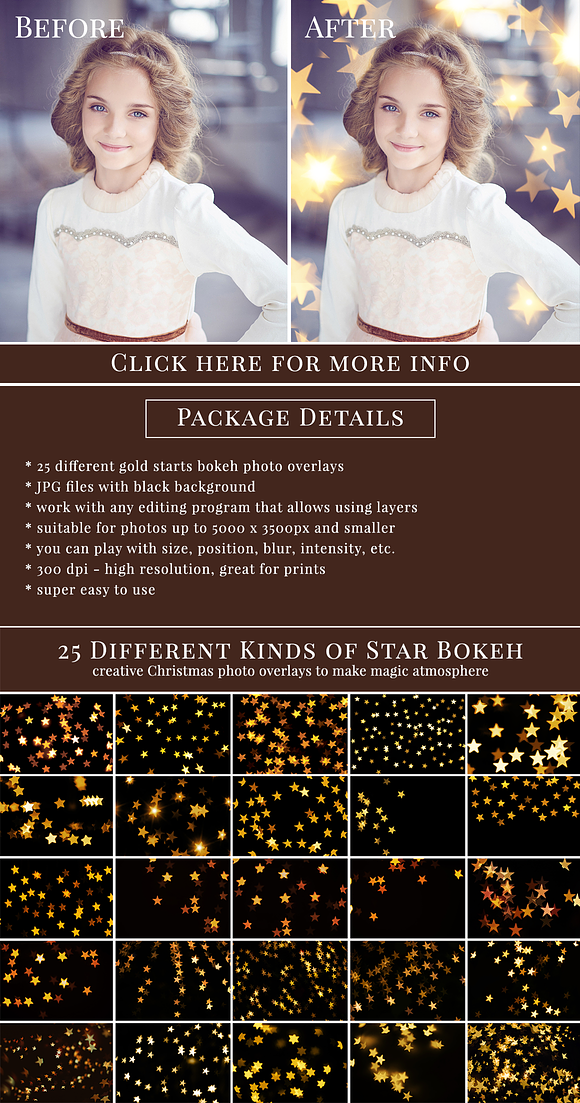 Gold Stars Bokeh Photo Overlays in Photoshop Layer Styles - product preview 6