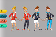 Set of girls characters for games