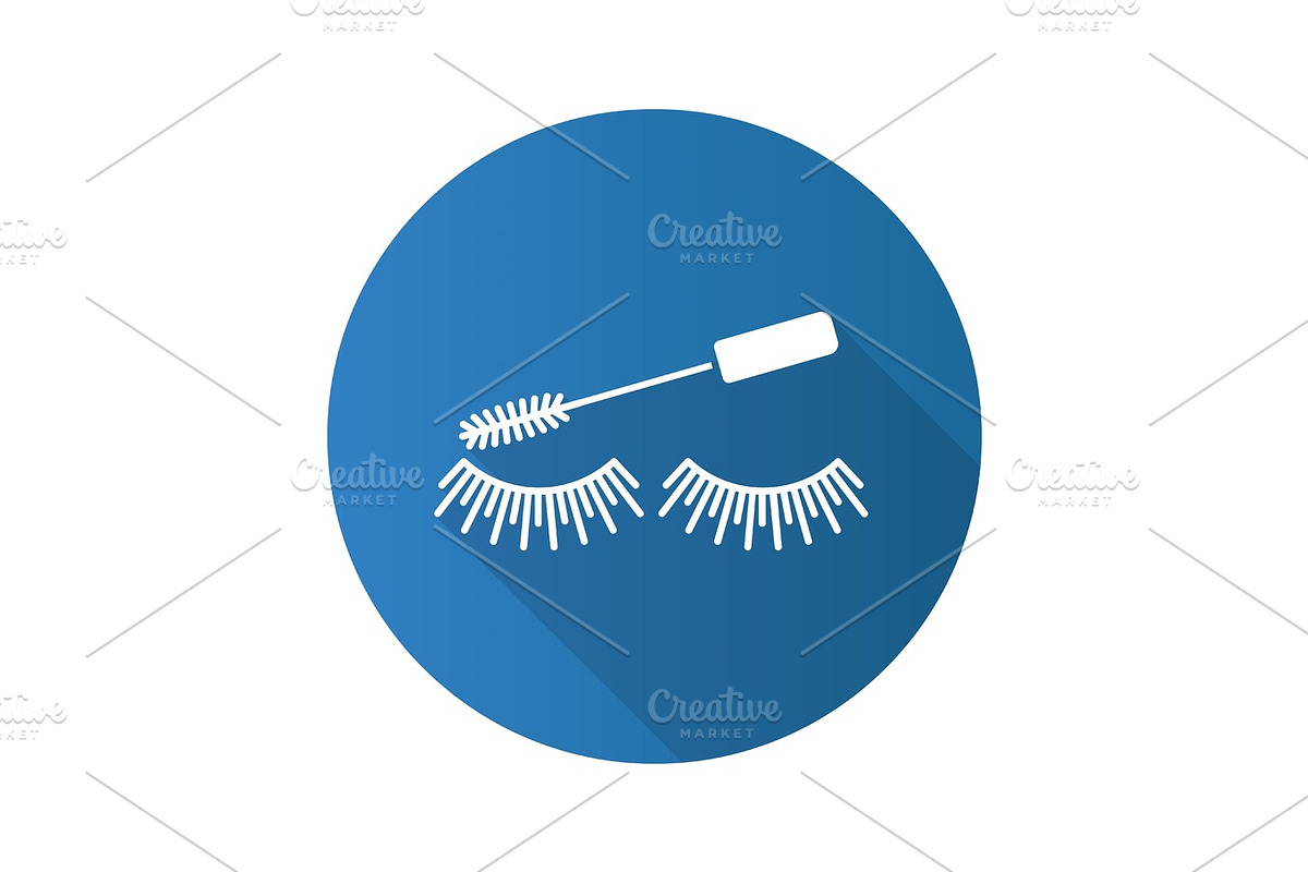 Eye mascara flat design long shadow glyph icon in Graphics - product preview 8